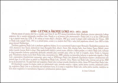 1050 LET ŠKOFJE LOKE ( 973 - 2023 )